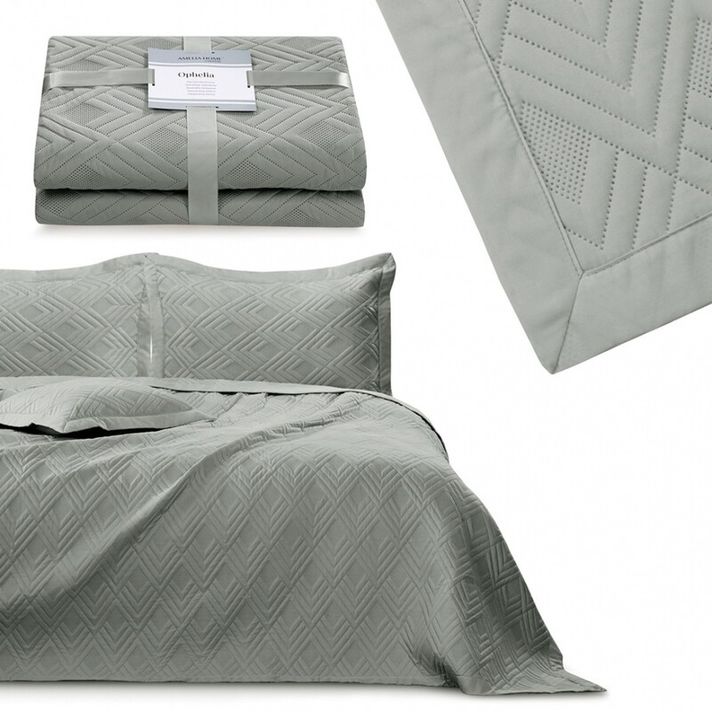 AMELIAHOME - Megfordítható ágytakaró Ophelia, 240x260 cm, acélszürke