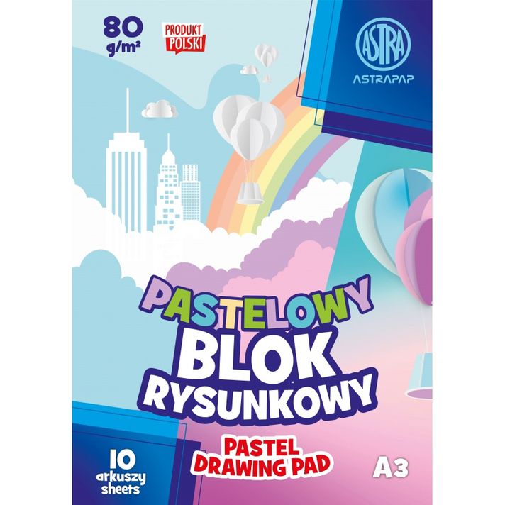 ASTRA - ASTRAPAP pasztell színes papírok A3, 10 lap, 80g/m2, 106022002