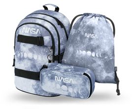 BAAGL - 3 db-os SZETT Skate NASA Grey: hátizsák, tolltartó, cipőtáska
