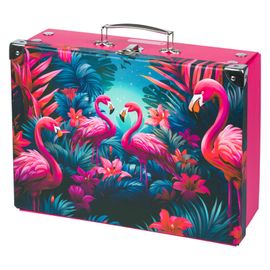 BAAGL - Összecsukható iskolatáska szerelvényekkel Flamingók