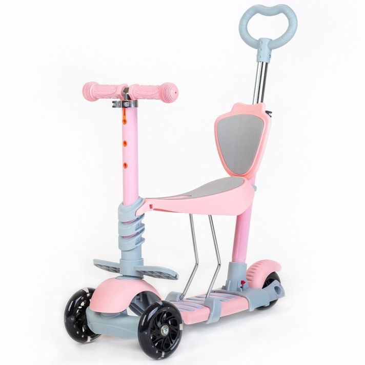 BABY MIX - Baba háromkerekű robogó 3in1 Multi rózsaszínű