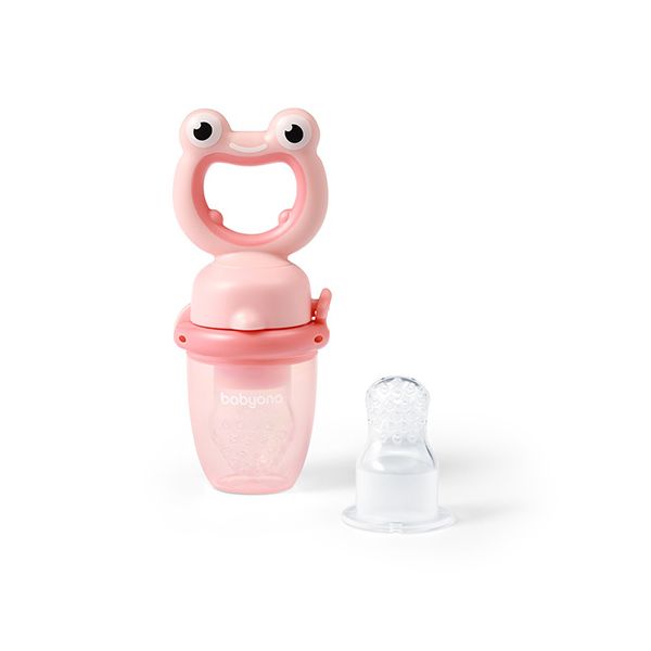 BABYONO - Szilikon cumi etetéshez Frog pink 6m+