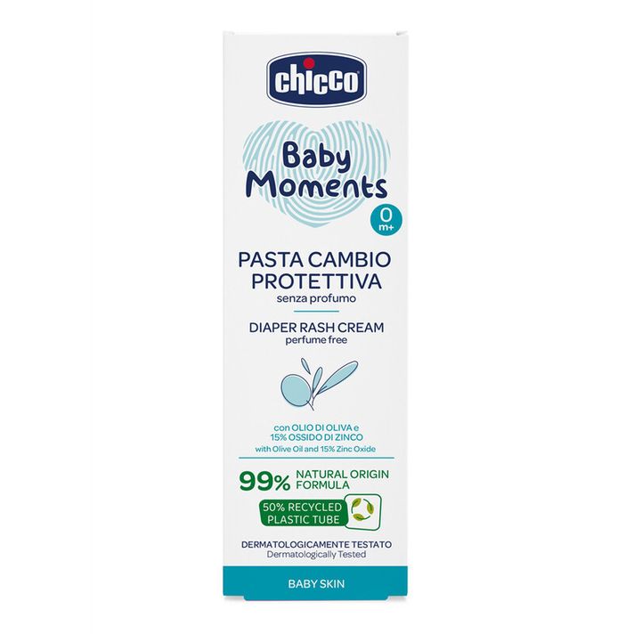 CHICCO - Baby Moments baba alsó krém parfüm nélkül 99%-ban természetes összetevőkkel 100ml, 0m+