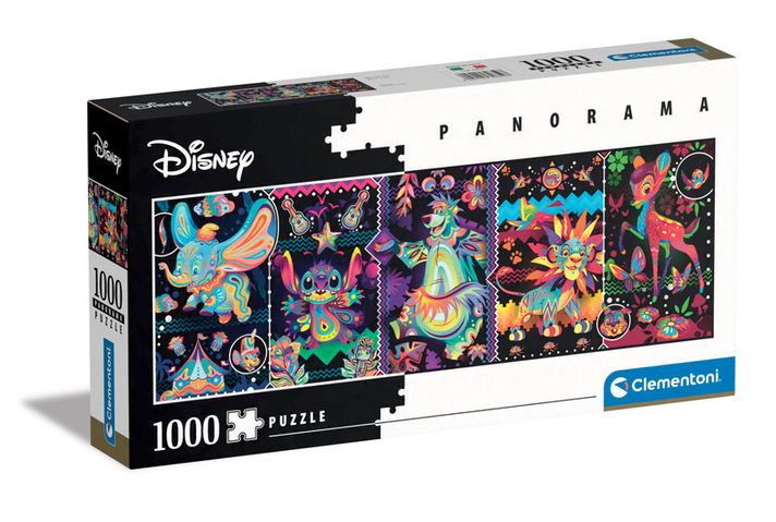 CLEMENTONI - Puzzle 1000 alkatrészek panorama - Disney Joys