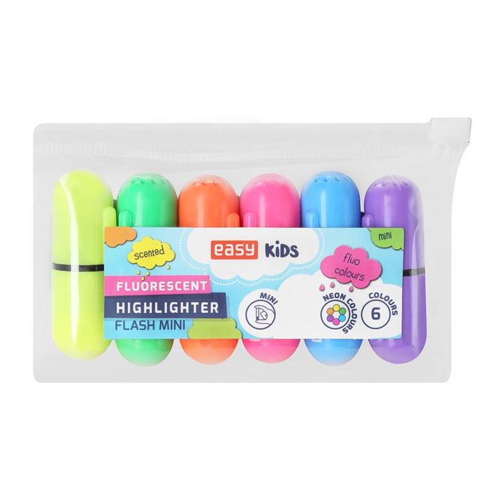 EASY - FLASH MINI Mini highlighter készlet illattal, 6 neon szín egy csomagban