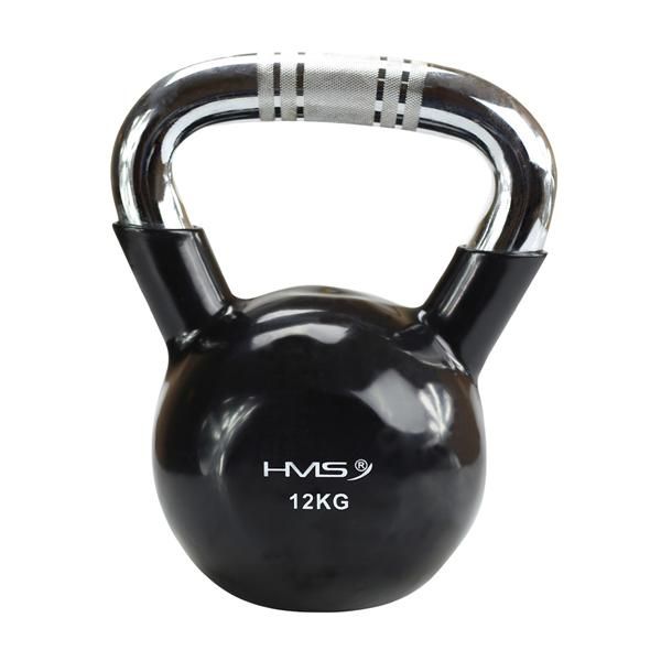 HMS - Kettlebell krómozott markolattal KTC12, 12 kg, fekete