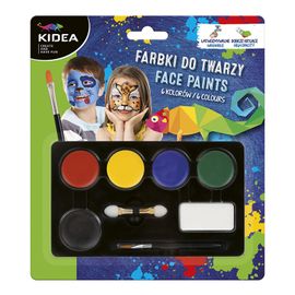 KIDEA - Arcfestékek - 6 szín + ecset (készlet)
