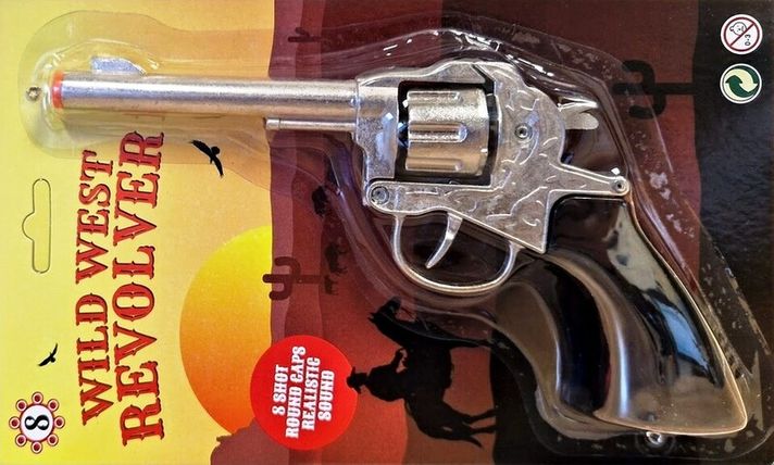 LAMPS - Gyermek revolver Wild West fém kapszula 8 golyó / 21cm