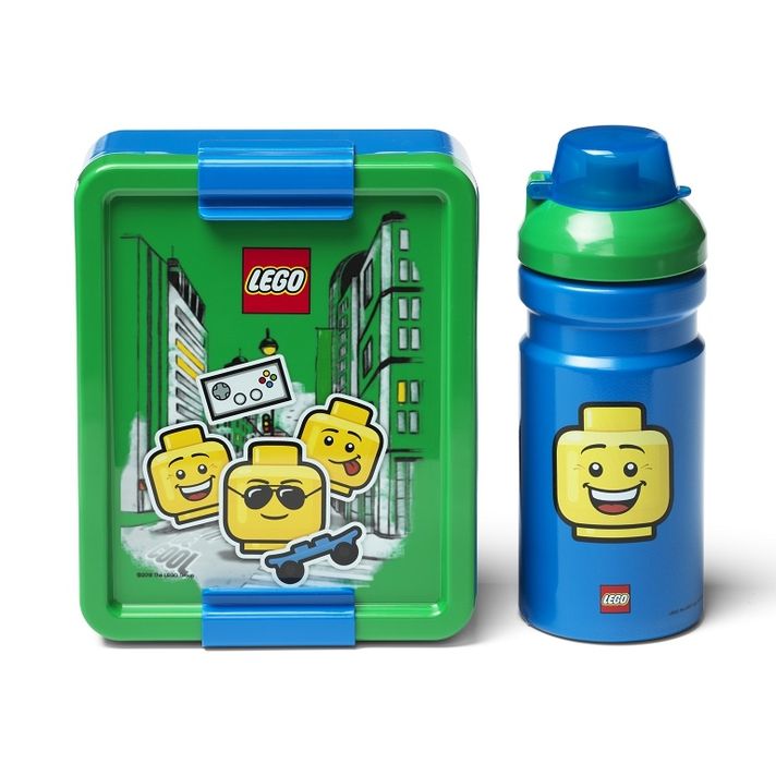 LEGO LUNCH - ICONIC Boy uzsonnakészlet (üveg és doboz) - kék/zöld