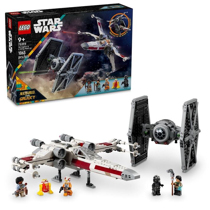 LEGO - Star Wars 75393 TIE és X-wing vadászgép – kombinált építőjáték