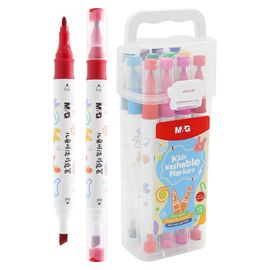 M&G - Kétoldalas filctoll gyerekeknek, könnyen mosható - 12 színből álló készlet