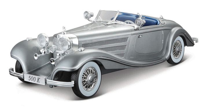 MAISTO - 1936 Mercedes-Benz 500 K Typ Specialroadster, metal szürke, 1:18