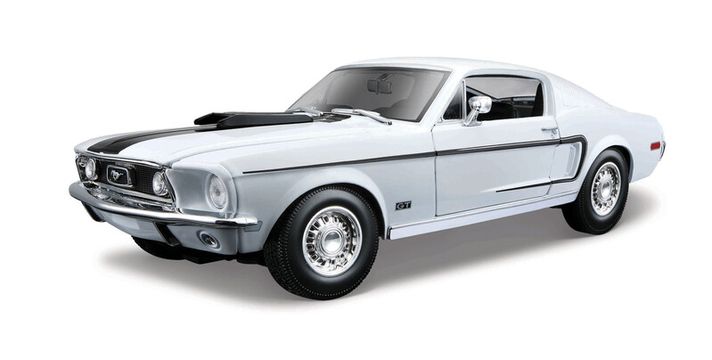 MAISTO - Ford Mustang GT Cobra Jet FB 1968, metal kék, 1:18