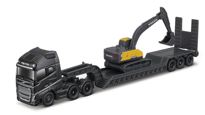 MAISTO – Mini munkagépek - Volvo FH16 + Volvo EC220 Excavator with Bucket