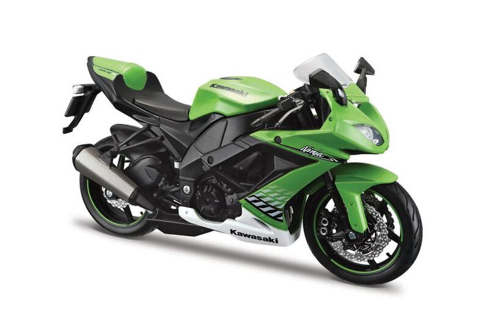 MAISTO - Motorkerékpár állvánnyal, Kawasaki Ninja ZX-10R, 1:12