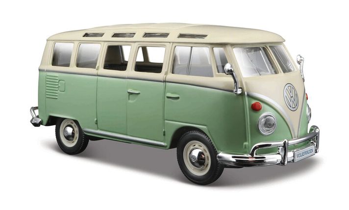 MAISTO - Volkswagen Van Samba, zöld/tejszín, 1:25