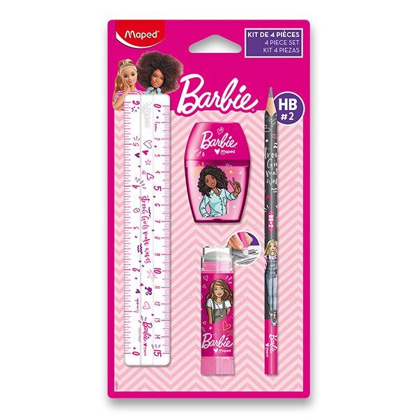 MAPED - Barbie készlet - 4 db iskolai felszerelés