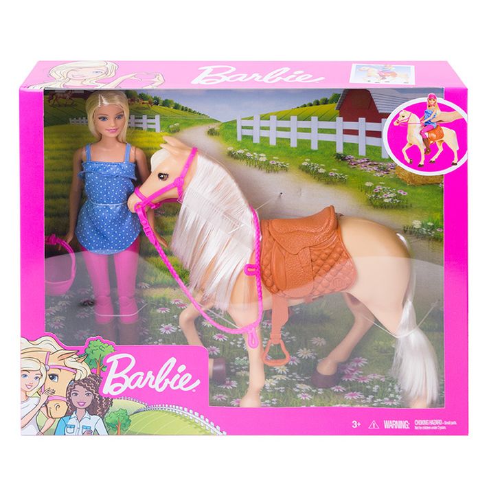 MATTEL - Barbie baba FXH13 lóval