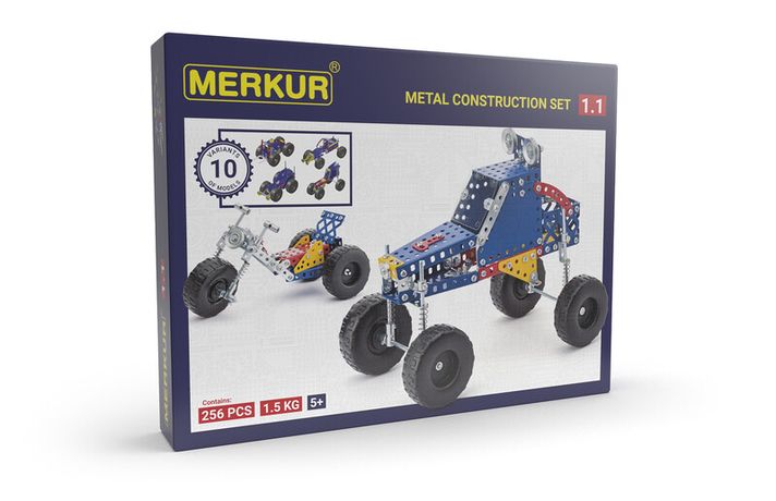 MERKUR - 1.1 Építőkészlet járművek, 256 alkatrész, 10 modell