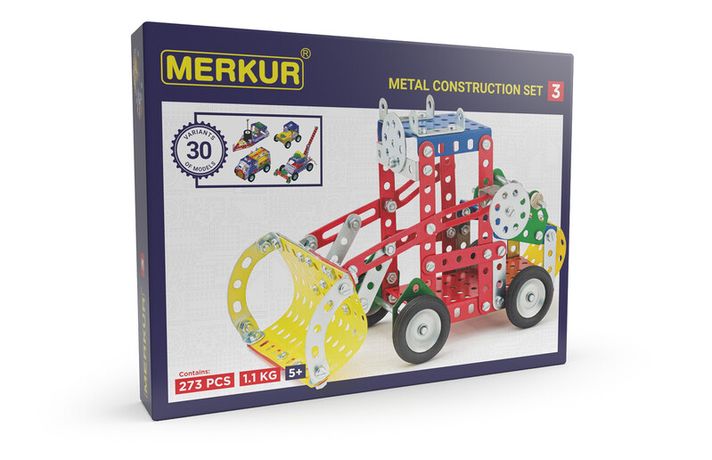 MERKUR - 3 Építőkészlet, 307 alkatrész, 30 modell