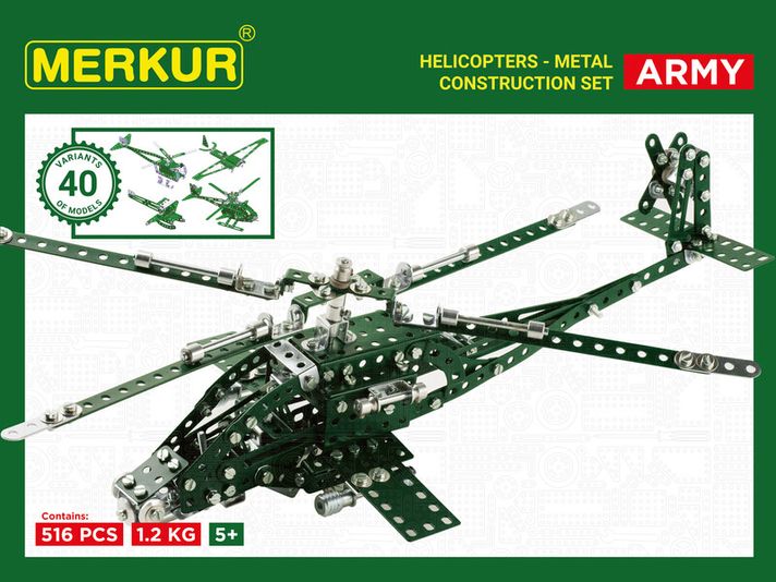 MERKUR - Helikopter készlet, 515 alkatrész, 40 modell