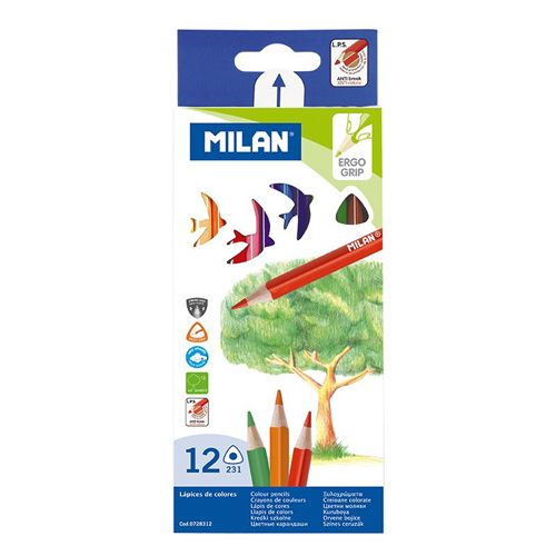 MILAN - Háromszögletű zsírkréták 12 db