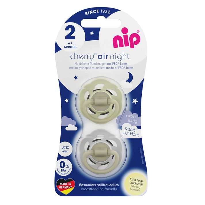 NIP - CHERRY air night cumi gumi, 6h+, 2 db, grey/green