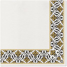 PAW – Törlőkendő AIRLAID 40x40 cm - Floral Frame gold-black