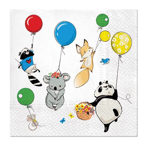 PAW - Törlőkendő L 33x33cm Animals Party