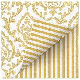 PAW – Törlőkendő L 33x33cm Double Design Portuguese Tiles Stripe (gold)