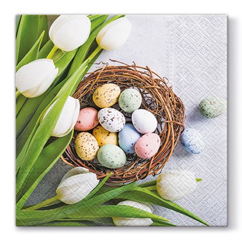 PAW – Törlőkendő L 33x33cm Eggs and Tulips