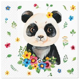 PAW – Törlőkendő L 33x33cm Flower Panda