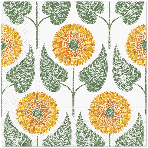 PAW – Törlőkendő L 33x33cm Sunflowers Pattern