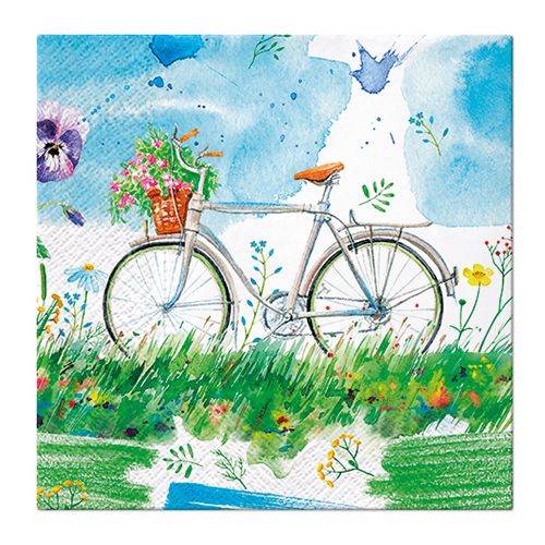 PAW - Törlőkendő L 33x33cm Watercolour Bicycle