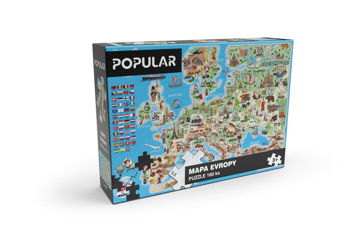 POPULAR - Puzzle - Europe, 160 db - CZ