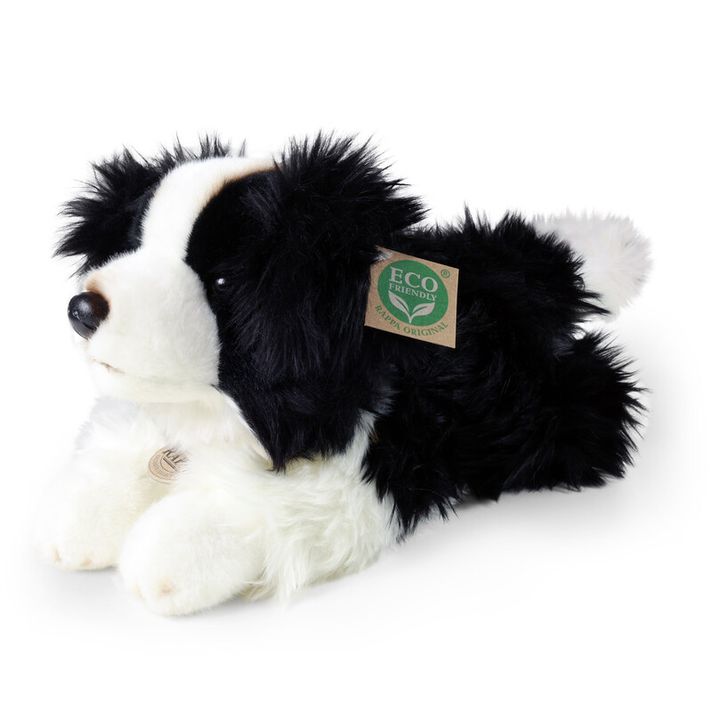 RAPPA - Plüss kutya border collie fekvő 30 cm ECO-FRIENDLY