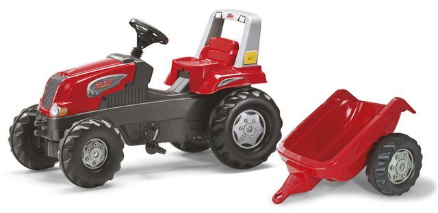 ROLLYTOYS - Pedálos traktor Rolly Junior utánfutóval, piros akció