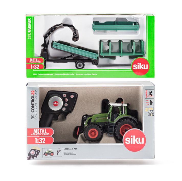 SIKU - Control - RC traktor Fendt 939 távirányítóval + zöld Oehler utánfutó 1:32