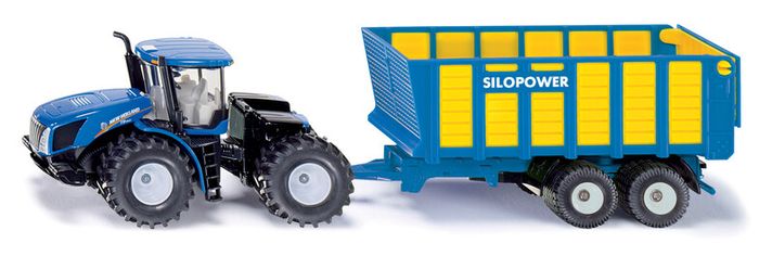 SIKU - Farmer - New Holland traktor Joskin pótkocsival, 1:50