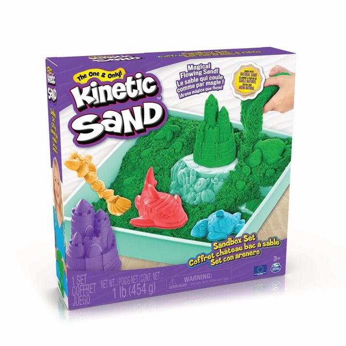 SPIN MASTER - Kinetic sand box folyékony homok doboza pad zölddel