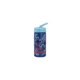 STOR - Műanyag palack kihúzható szívószállal Lilo & Stitch, 410ml, 75031
