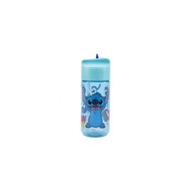STOR - Műanyag palack kihúzható szívószállal Lilo & Stitch, Transparent Tritan, 430ml, 75036