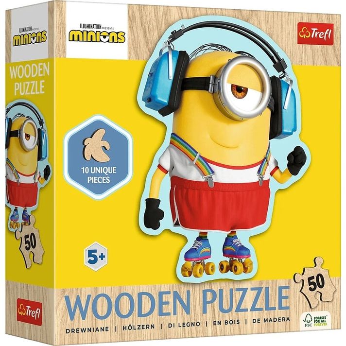 TREFL - Fa díszpuzzle Junior 50 - Minyonok / Universal Despicable Me 4