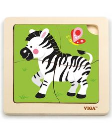 VIGA -  Fa puzzle Zebra 4db